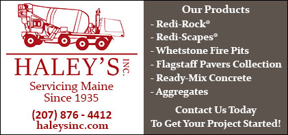 Maine company selling Redi-Rock retaining wall blocks, Redi-Scapes landscaping products, Ready-Mix Concrete and construction and landscaping materials.