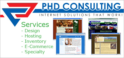PHD Consulting - We are experts in e-commerce solutions and dynamic content management, web site design and web page design.